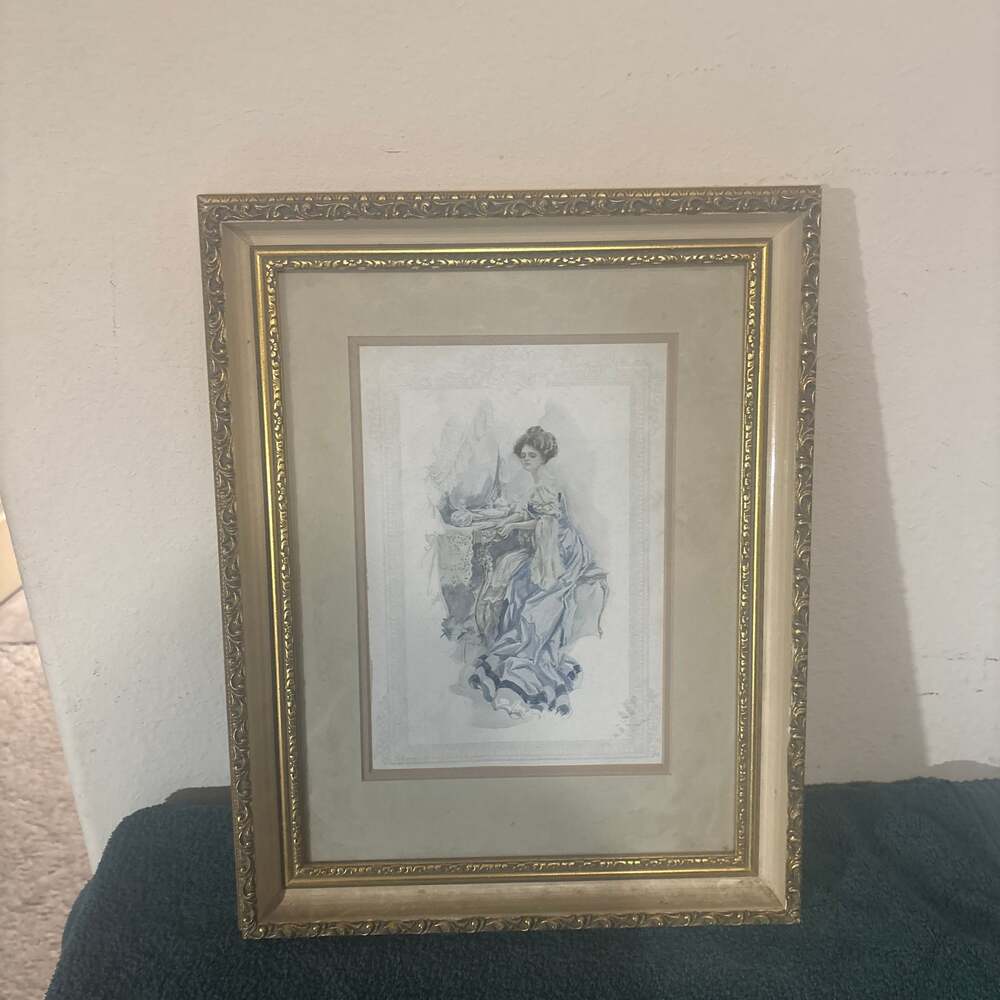 Harrison Fisher 'The Trousseau' Framed Vintage Print Gibson Girl Style Art